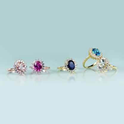 Pink morganite engagement ring Princess Diana replica ring