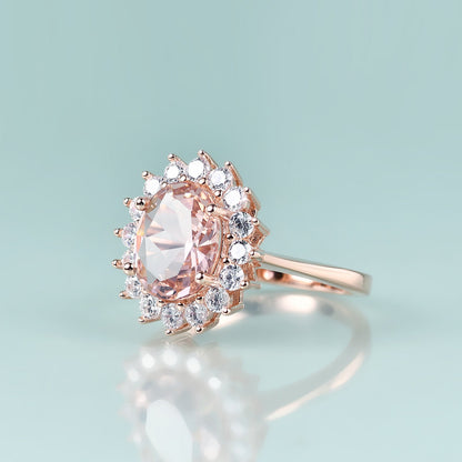 Pink morganite engagement ring Princess Diana replica ring