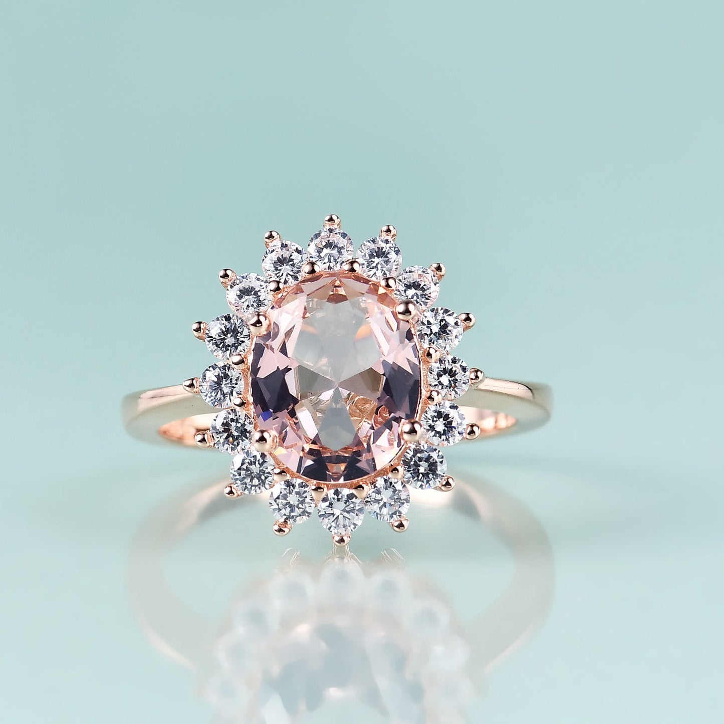 Pink morganite engagement ring Princess Diana replica ring