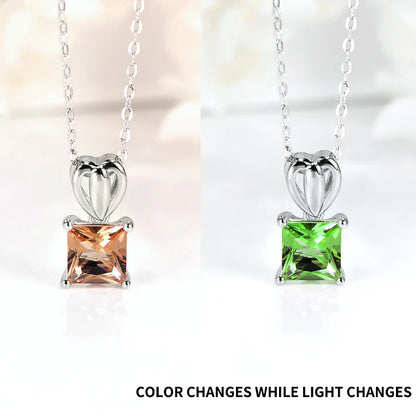 Zultanite necklace square pendant color changing