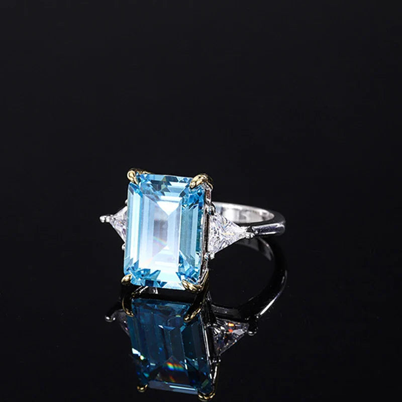 Princess Diana aquamarine ring replica aquamarine cocktail ring sterling silver