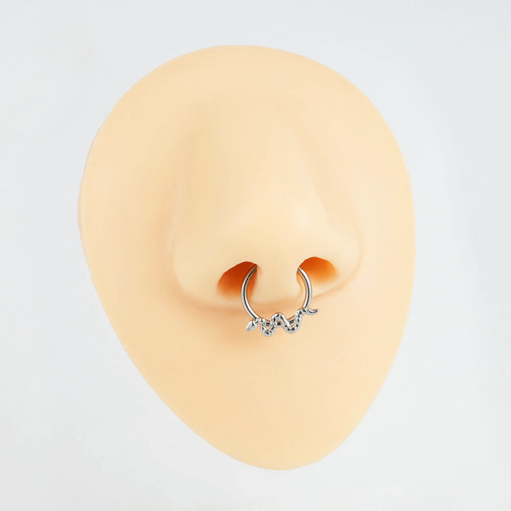 Snake nose ring titanium septum clicker