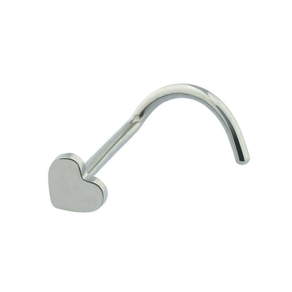 Heart nose stud tiny and cute titanium 20G