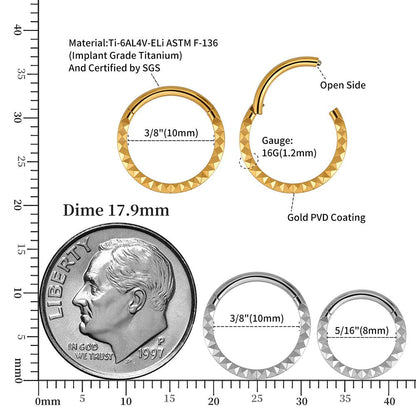 Gold nose ring 16 gauge made of titanium