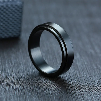 Custom fidget ring engraved spinner ring stainless steel men's women's engravable anxiety ring