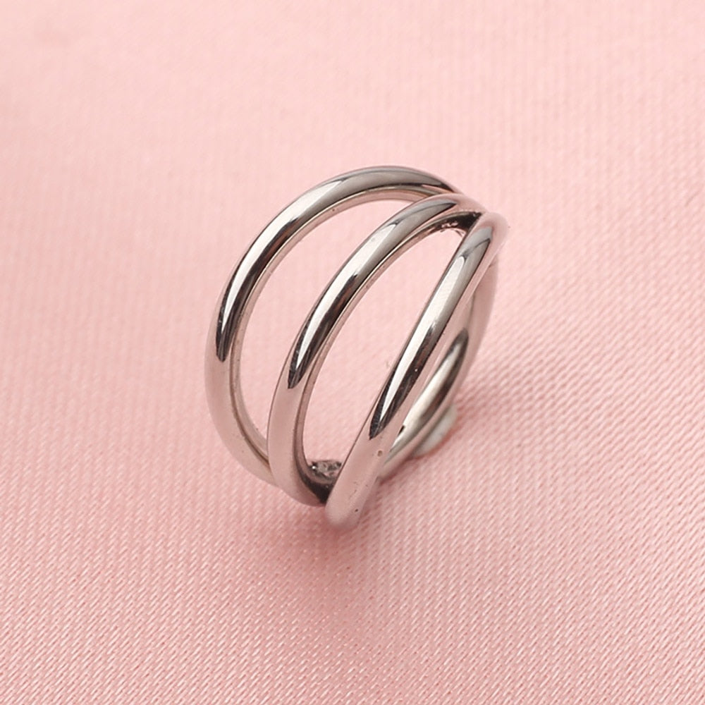 Triple helix piercing hoops titanium 16G