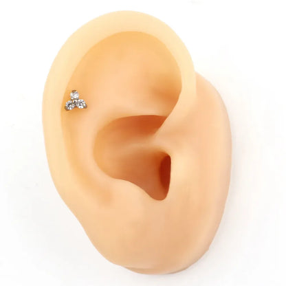 Ashley lip piercing stud implant-grade titanium with cubic zirconia 16G