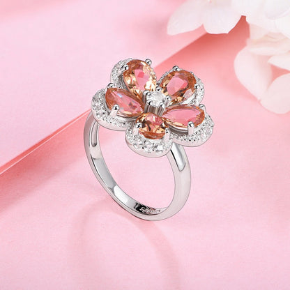 Flower zultanite ring sterling silver