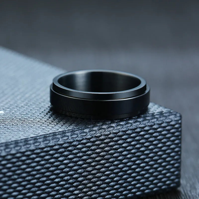 Custom fidget ring engraved spinner ring stainless steel men's women's engravable anxiety ring