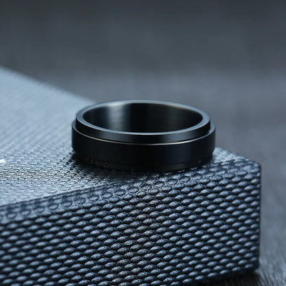Custom fidget ring engraved spinner ring stainless steel men's women's engravable anxiety ring