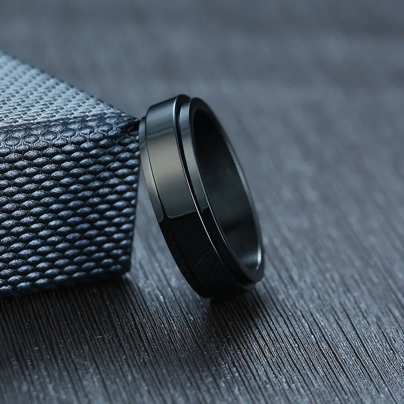 Custom fidget ring engraved spinner ring stainless steel men's women's engravable anxiety ring