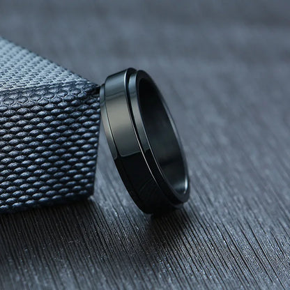Custom fidget ring engraved spinner ring stainless steel men's women's engravable anxiety ring