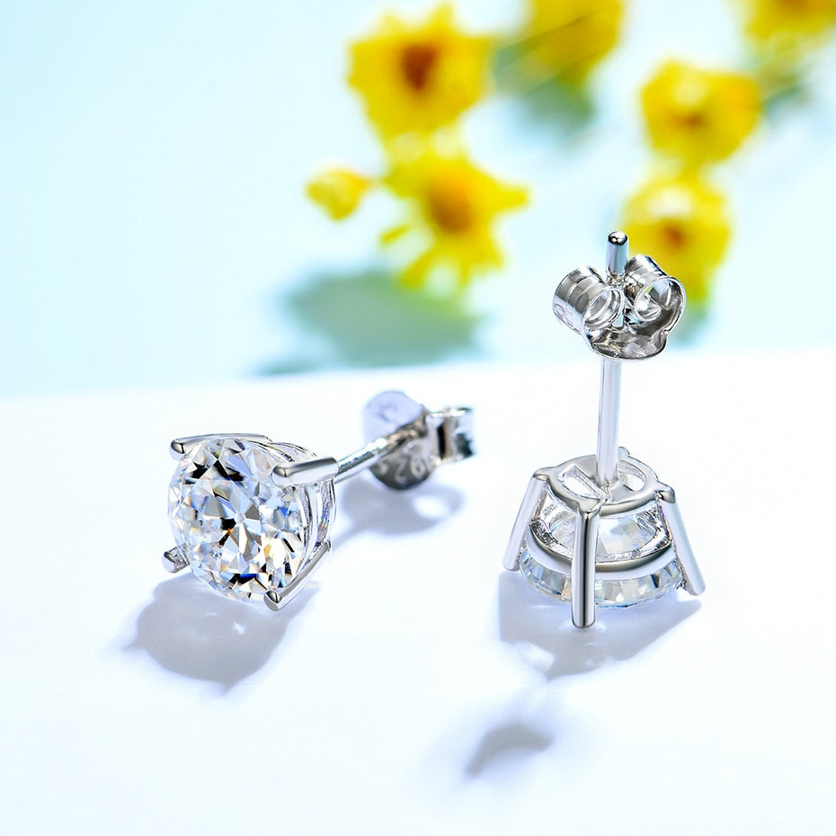 Moissanite stud earrings minimalist and classic