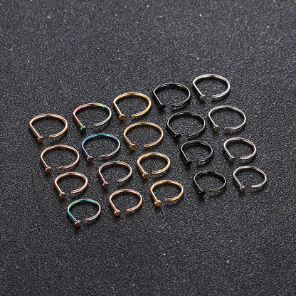 D shape nose ring 20 gauge nose ring titanium D shape nose stud 18 gauge
