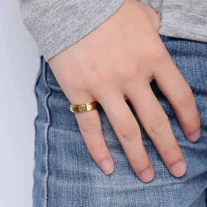 Custom fidget ring engraved spinner ring stainless steel men's women's engravable anxiety ring