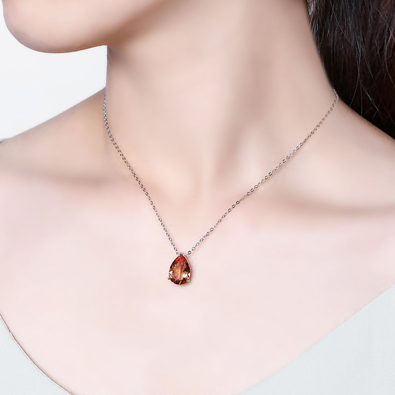 Pear cut zultanite necklace simple and dainty