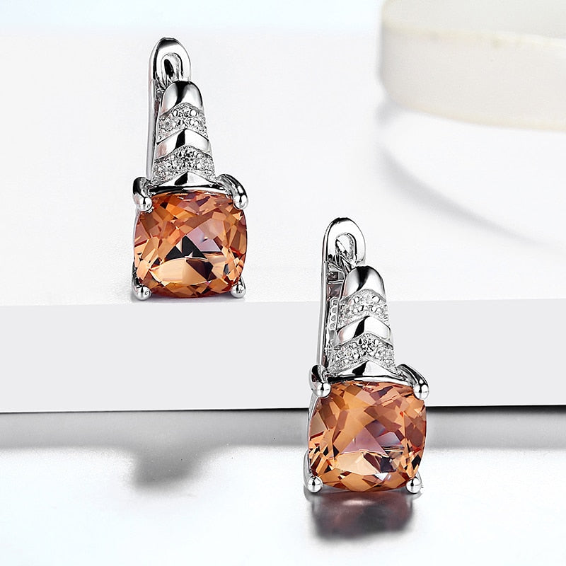Zultanite earrings color changing cushion cut in sterling silver