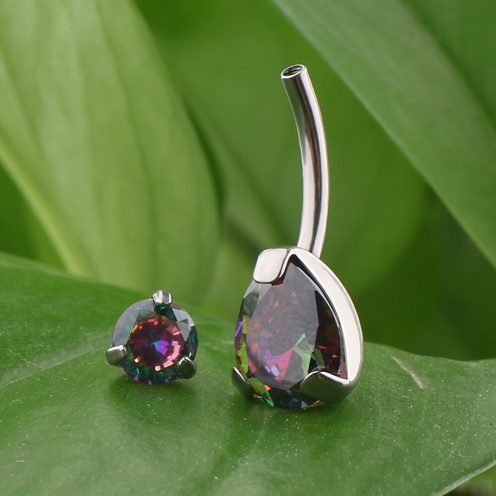 Dangle belly button ring simple and girly titanium 14G