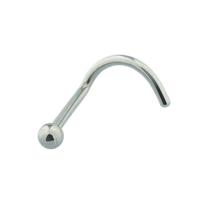 Twist nose stud with a ball  titanium 18G 20G