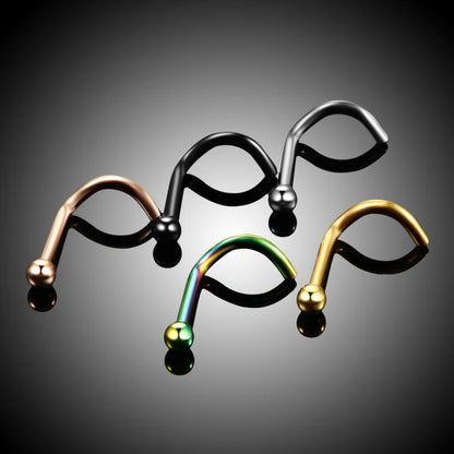 Twist nose stud with a ball  titanium 18G 20G