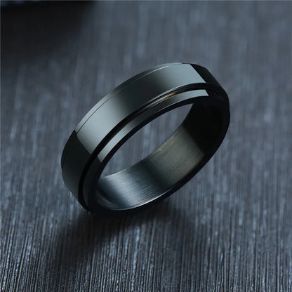 Custom fidget ring engraved spinner ring stainless steel men's women's engravable anxiety ring