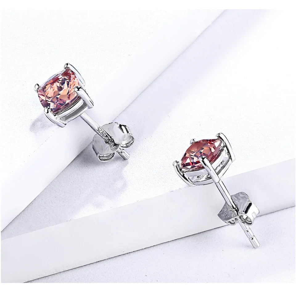 Zultanite stud earrings square minimalist and cute