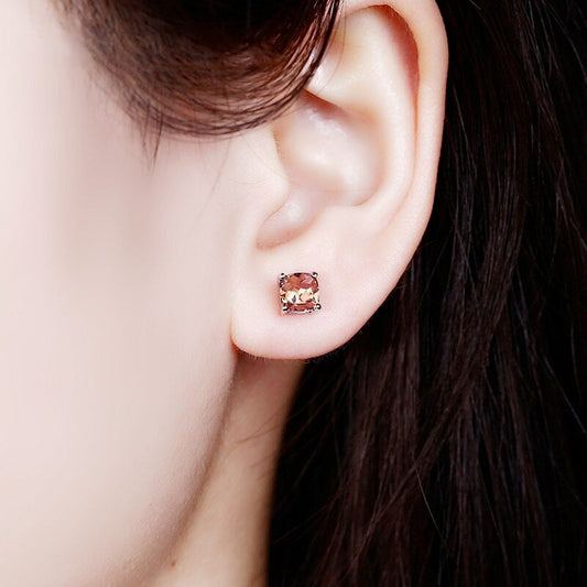 Zultanite stud earrings square minimalist and cute