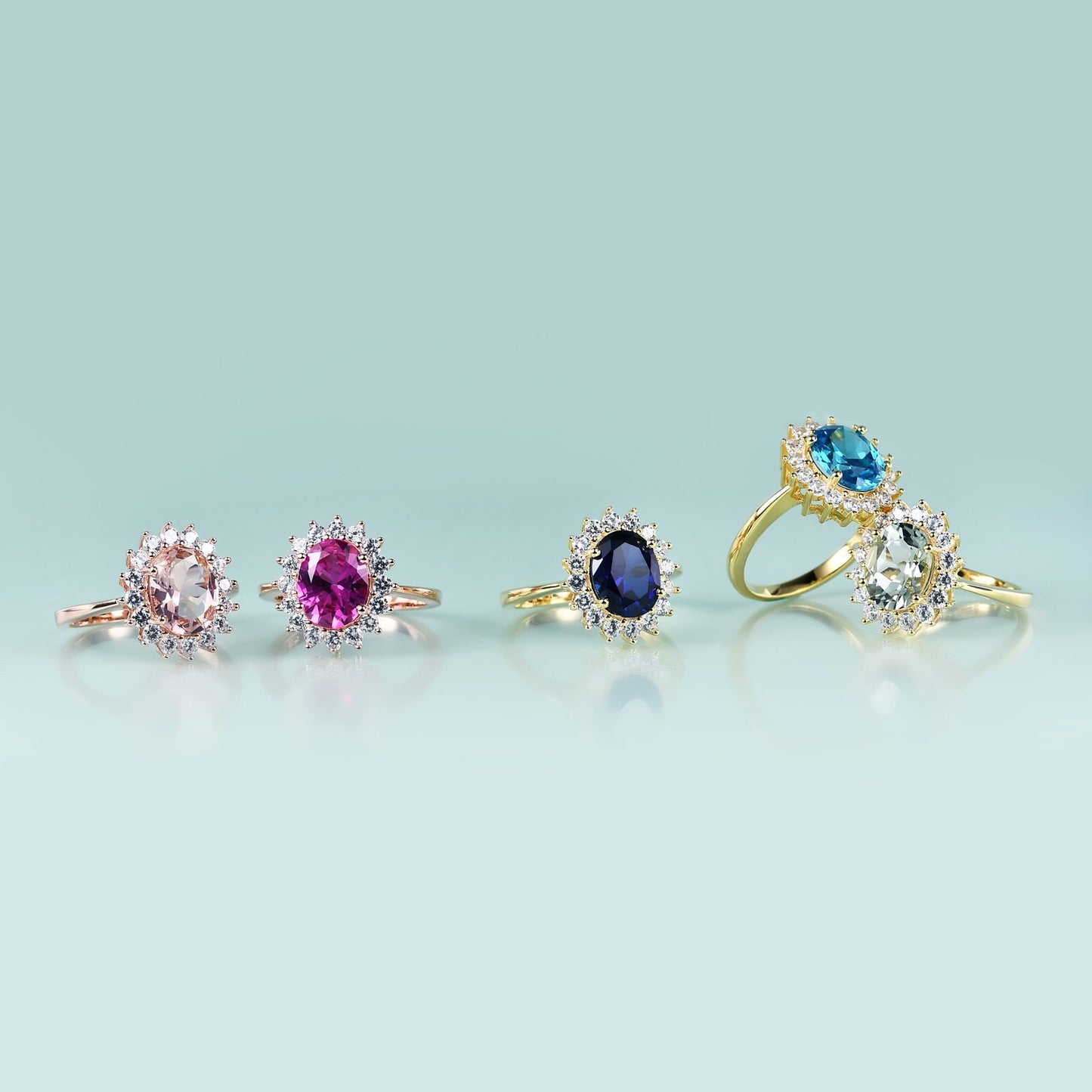 Princess Diana ring with natural green amethyst