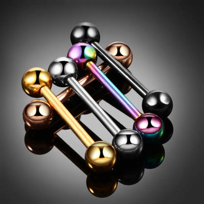 Industrial barbell titanium 16G 14G silver gold rose gold black rainbow male industrial piercing 34mm 36mm 38mm