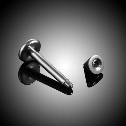 Snake bite labret piercing titanium with spike labret stud 16G black stud