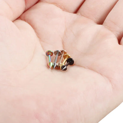 Snake bite labret piercing titanium with spike labret stud 16G black stud