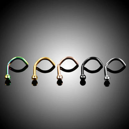 Twist nose stud with a ball  titanium 18G 20G