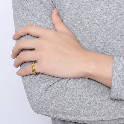Custom fidget ring engraved spinner ring stainless steel men's women's engravable anxiety ring