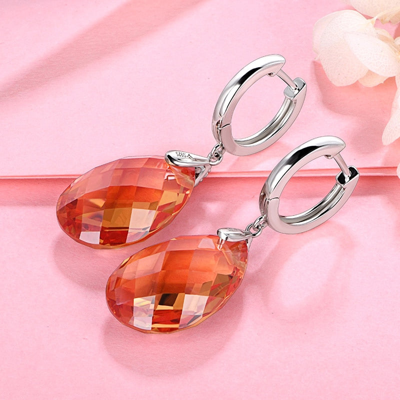 Zultanite gemstone earrings dangle earrings color change