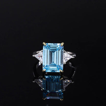 Princess Diana aquamarine ring replica aquamarine cocktail ring sterling silver