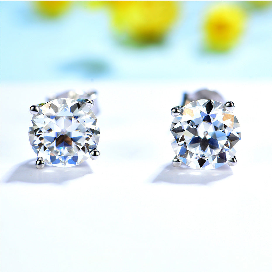 Moissanite stud earrings minimalist and classic