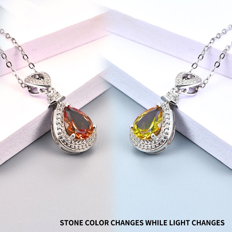 Zultanite necklace teardrop pendant necklace color changing