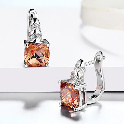 Zultanite earrings color changing cushion cut in sterling silver