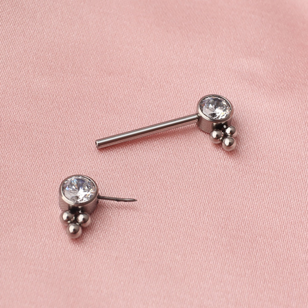 Implant-grade titanium nipple bar 14G 1 piece