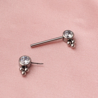 Implant-grade titanium nipple bar 14G 1 piece