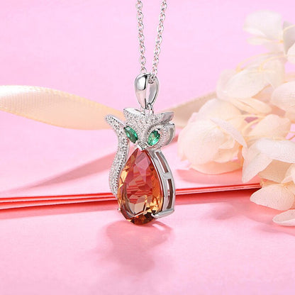 Zultanite necklace cat pendant