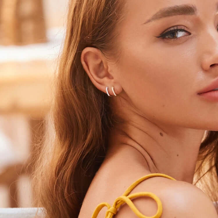 Gold huggie earrings