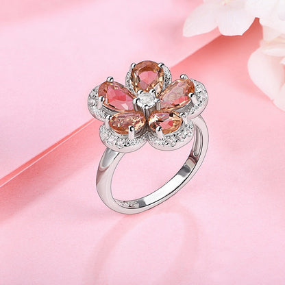 Flower zultanite ring sterling silver