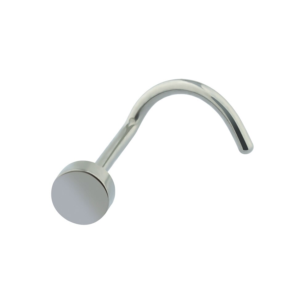 Tiny nose stud with a flat round disc titanium 18G 20G