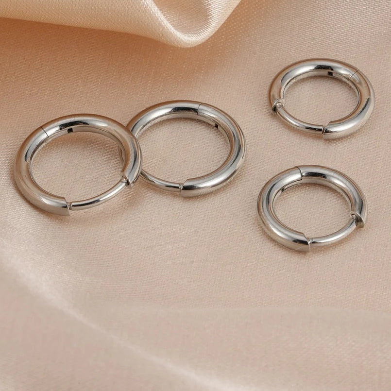 Helix piercing ring minimalist huggie hoops implant grade titanium 2 pieces
