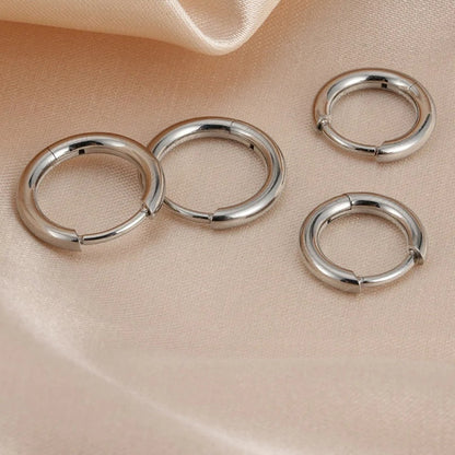 Helix piercing ring minimalist huggie hoops implant grade titanium 2 pieces