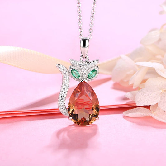 Zultanite necklace cat pendant