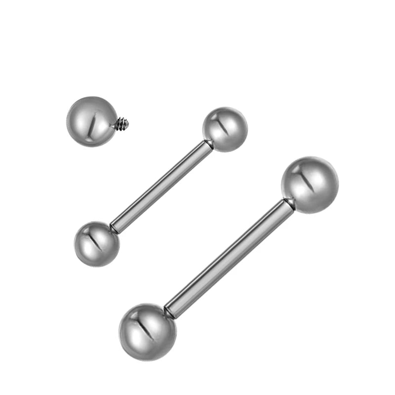 Nipple piercing barbell internally threaded 14g 16g long barbell nipple piercing short straight barbell titanium minimalist 1 piece