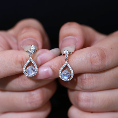Moonstone teardrop earrings chandelier moonstone earrings moonstone diamond earrings