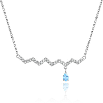 Curved bar necklace with a natural garnet topaz peridot sapphire stone and diamond cz silver bar necklace